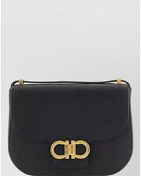 Ferragamo - Gancini Calfskin Leather Clutch Bag - Lyst