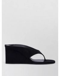 Alaïa - Wedge Thong Mules Cube Heel Suede - Lyst