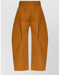 Balenciaga - Pleated Barrel-Leg Cropped Trousers - Lyst
