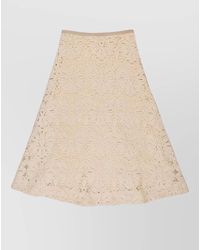 Incotex - High Waist A Line Midi Lace Skirt - Lyst