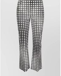 Ermanno Scervino - Cropped Flare Pants Check Pattern Belt Loops - Lyst