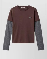 Miu Miu - Jersey Lounge Top Layered Design Sleeves - Lyst