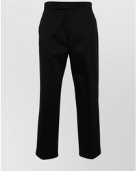 Thom Browne - Cotton High-Rise Tapered Cropped Trousers - Lyst