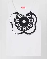 KENZO - Ribbed Logo-Print Tank Top - Lyst