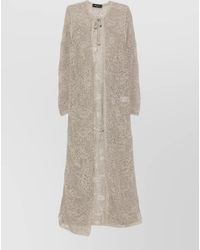 Fabiana Filippi - Long Cardigan Sheer Design Textured Knit Tie - Lyst