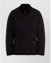 Barbour - Quilted Jacket With Corduroy Collar And Side Pockets - Lyst