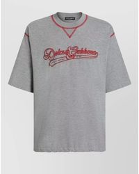 Dolce & Gabbana - Cotton Embroidered Crewneck Short-Sleeve T-Shirt - Lyst