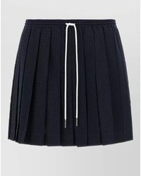Thom Browne - Striped Skirt Pleated Design Textured Fabric - Lyst
