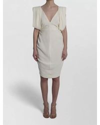 Versace - Crepe Marocaine Cocktail Dress V Neckline - Lyst