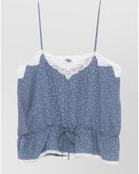 Chloé - Silk Lace-Trim V-Neck Camisole Top - Lyst