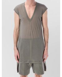 Rick Owens - Cotton Sleeveless Deep V Tank Top - Lyst