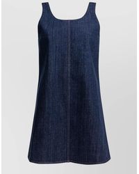 Ami Paris - Denim Sleeveless Scoop-Neck Mini Dress - Lyst