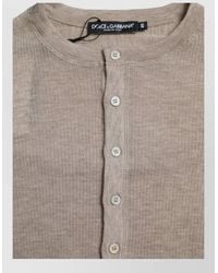 Dolce & Gabbana - Cashmere Ribbed Henley Long-Sleeve T-Shirt - Lyst