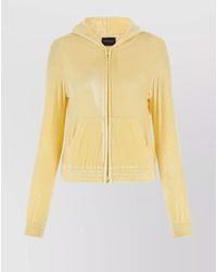 Balenciaga - Velvet Hooded Sweatshirt With Elastic Cuffs - Lyst