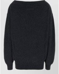MM6 by Maison Margiela - Wool Blend Mini Sweater Dress Ribbed - Lyst
