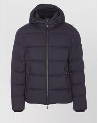 Moorer - Quilted Hooded Jacket With Zippered Sleeves - Lyst