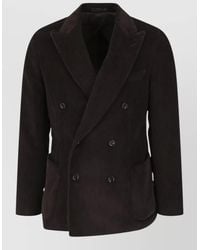 Lardini - Corduroy Double Breasted Blazer Four Button Cuff - Lyst