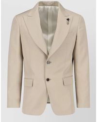 Lardini - Single Breasted Blazer Notch Lapel Flap Pockets - Lyst
