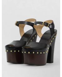 Chloé - Meret Platform Clogs Calfskin Sandals - Lyst
