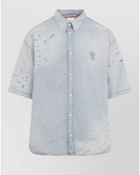 Acne Studios - Denim Shirt Button Down Collar Short Sleeves - Lyst