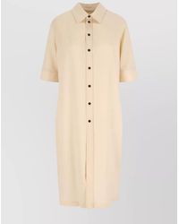 Jil Sander - Midi Chemisier Dress - Lyst