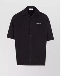 Off-White c/o Virgil Abloh - Graphic Print Bowling Shirt With Spread Collar - Lyst