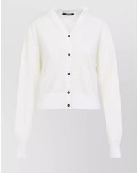 Jacquemus - Merino Wool V-Neck Ribbed Hem Cardigan - Lyst