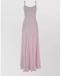 McQueen - Lilac Satin Long Dress - Lyst
