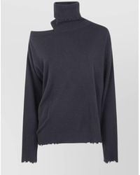 Uma Wang - Asymmetric Long Sleeve Turtleneck Knit Top - Lyst