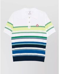 CASABLANCA - Striped Polo Shirt - Lyst