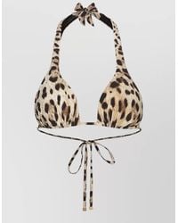 Dolce & Gabbana - Animal-Print Bikini Top - Lyst