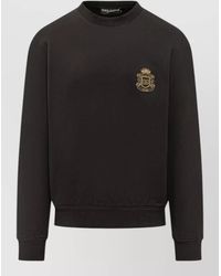 Dolce & Gabbana - Heraldic Patch Cotton Crewneck Sweatshirt - Lyst