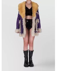Prada - Fur-Trimmed Coat - Lyst