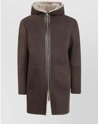 Tagliatore - Hooded Long Sleeve Coat With Side Pockets - Lyst