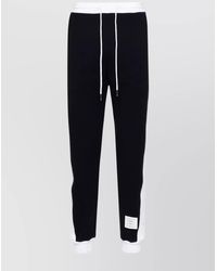Thom Browne - Cotton Colour Block Mid-Rise Tapered Track Pants - Lyst