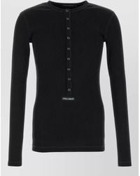Dolce & Gabbana - Ribbed Slim-Fit Long-Sleeve Henley T-Shirt - Lyst