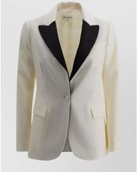 P.A.R.O.S.H. - Satin Lapel Double-Breasted Jacket - Lyst