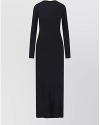 Saint Laurent - Crew Neck Dress Knotted Detail Maxi - Lyst