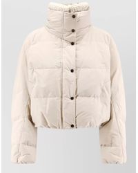 Brunello Cucinelli - Down Jacket Shearling Collar And Pockets - Lyst