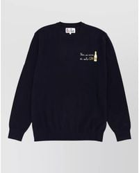 MC2 Saint Barth - Sweater Crew Neck Embroidered Detail Long Sleeves - Lyst