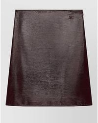 Courreges - High Waist Knee Length Vinyl Skirt - Lyst