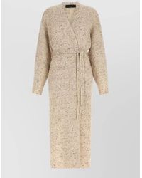 Fabiana Filippi - Belted Knit Cardigan Long Sleeves - Lyst