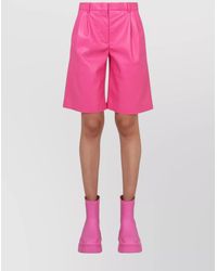 MSGM - Faux Leather Bermuda Shorts - Lyst
