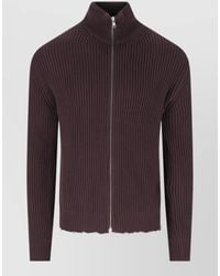 MM6 by Maison Margiela - High Collar Crewneck Jacket Ribbed Texture - Lyst