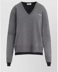 Miu Miu - Cashmere-Silk Logo Sweater - Lyst