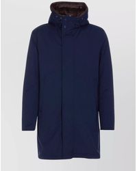 Herno - Hooded Long Length Padded Coat With Button Pockets - Lyst