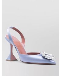 AMINA MUADDI - Silk Crystal Embellished Slingback Pumps - Lyst