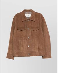 Ami Paris - Suede Texture Jacket With Chest And Flap Pockets - Lyst