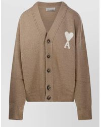 Ami Paris - Alpaca-Blend V-Neck Cardigan - Lyst