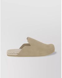 Prada - Sophisticated Leather Heel Round Toe Sabots - Lyst